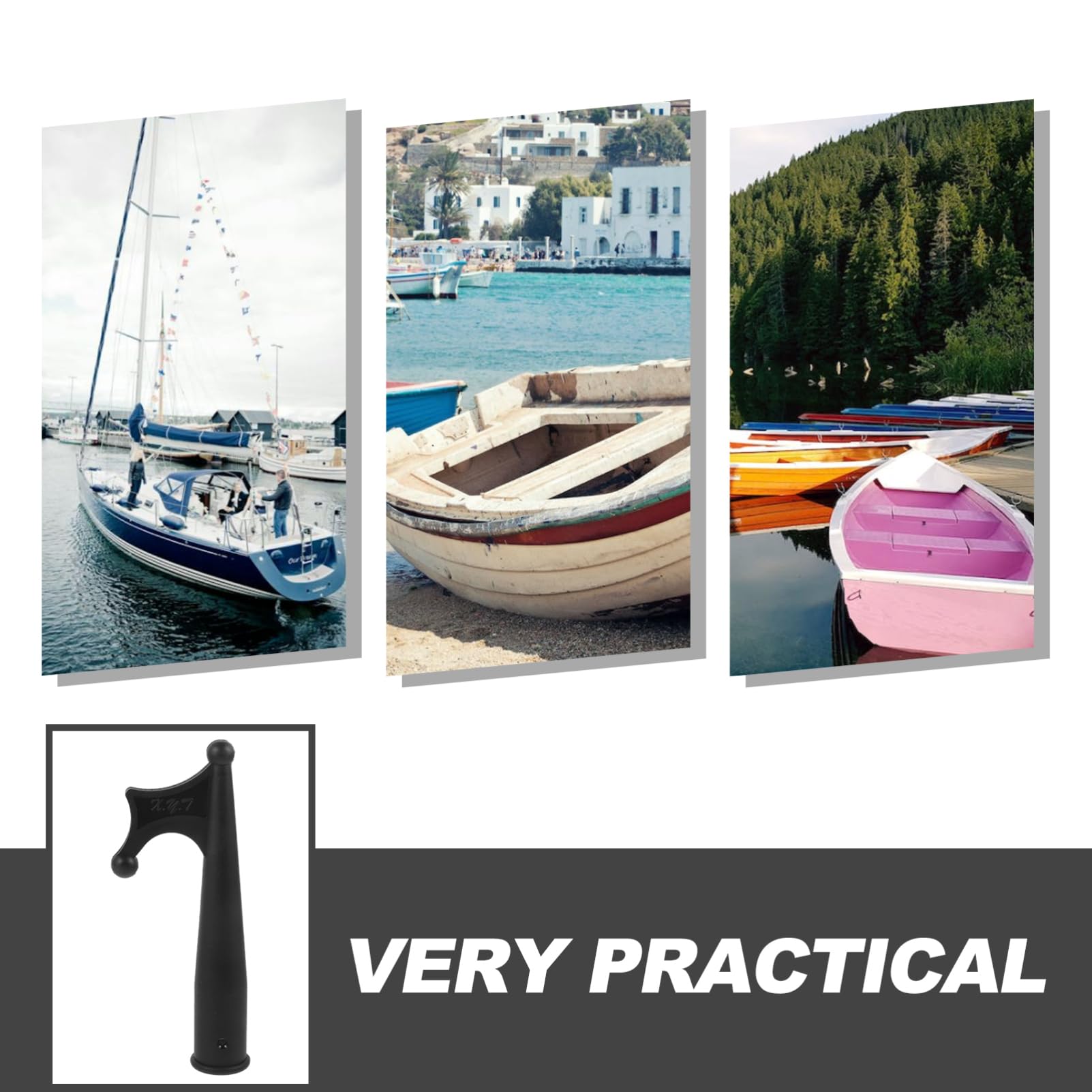 Abaodam Boat Hook Replacement Head for Yacht Docking High Strength Aging Accessory Compact for and Transport for Boaters and Outdoor Enthusiasts