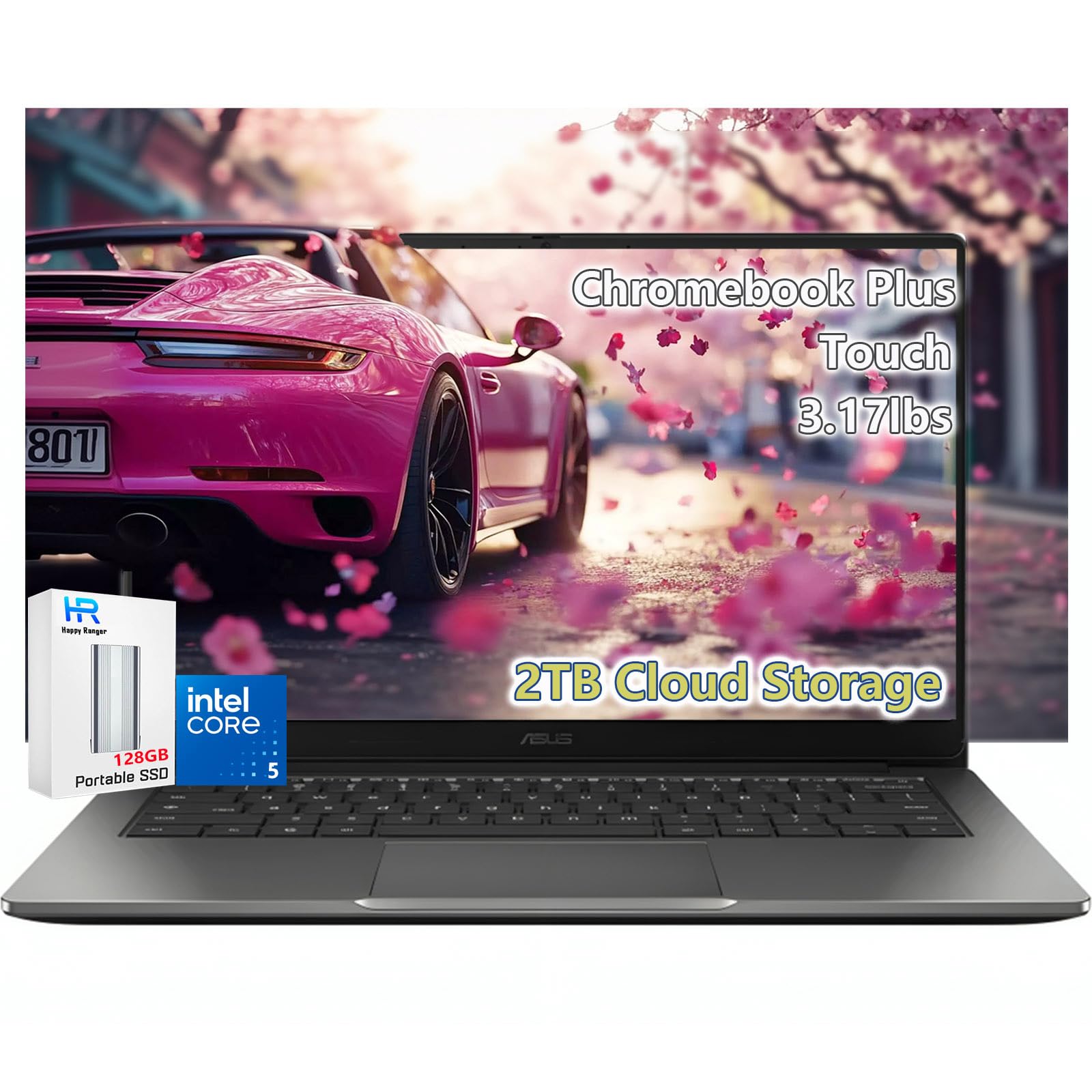 ASUS Chromebook Touch Screen Flip 16 pollici 2 in 1 Laptop, Intel Core i3-1215U 6Core, 8 GB di RAM, 256 GB di spazio (128 GB SSD+scheda 128 GB) WiFi 6, Thunderbolt USB Type-C,