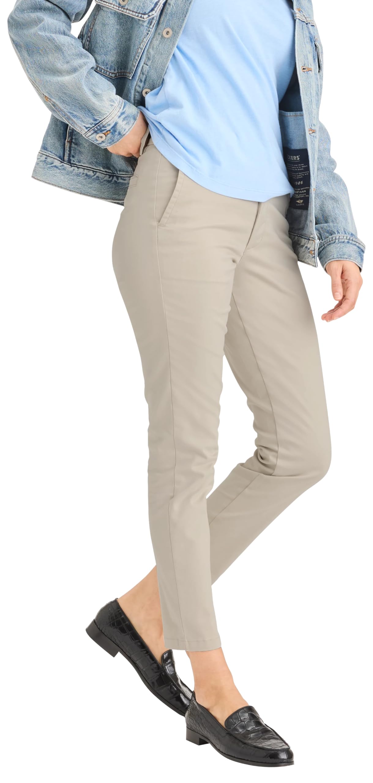 Dockers Women's Weekend Skinny Chino Pants, Sahara Khaki, 29 W