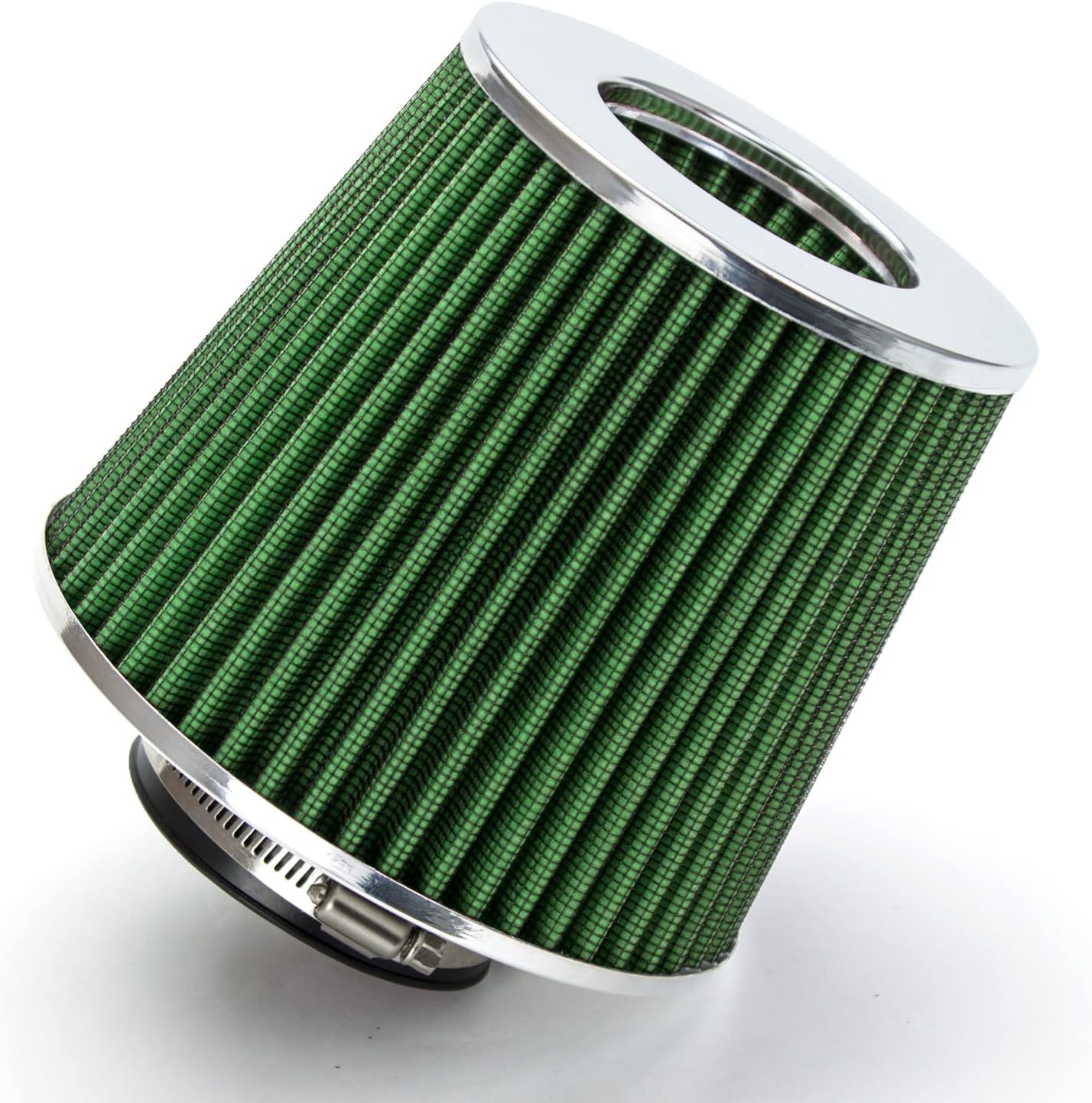 GREEN 3" 76 mm Inlet Cold Air Cone Replacement Quality Performance Washable Clamp-On Dry Air Filter