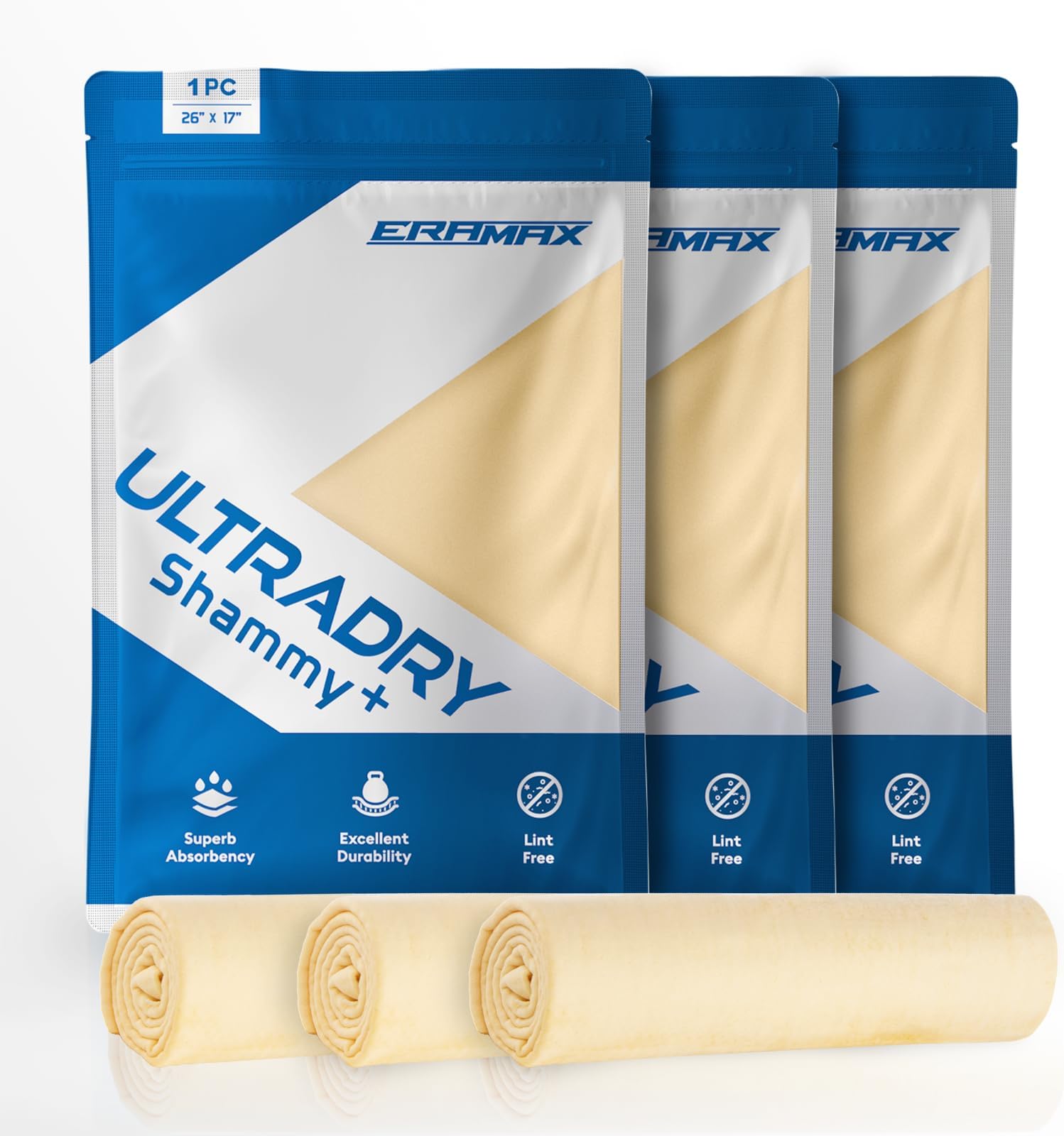 10 Pack Shammy Towel Chamois Cloth with Storage Case Super