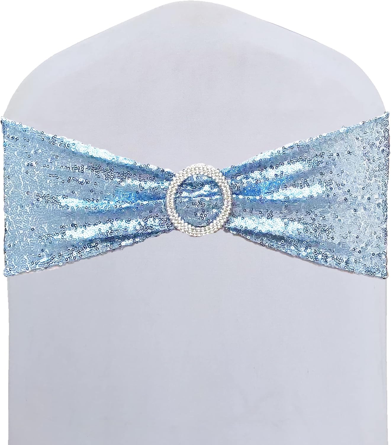 High Elastic Sequin Chair Sashes Bling Bling with Buckle Soft Strecth Material Shining Sequin Chair Bows for Party Decoration Home (Dark Green, 50)