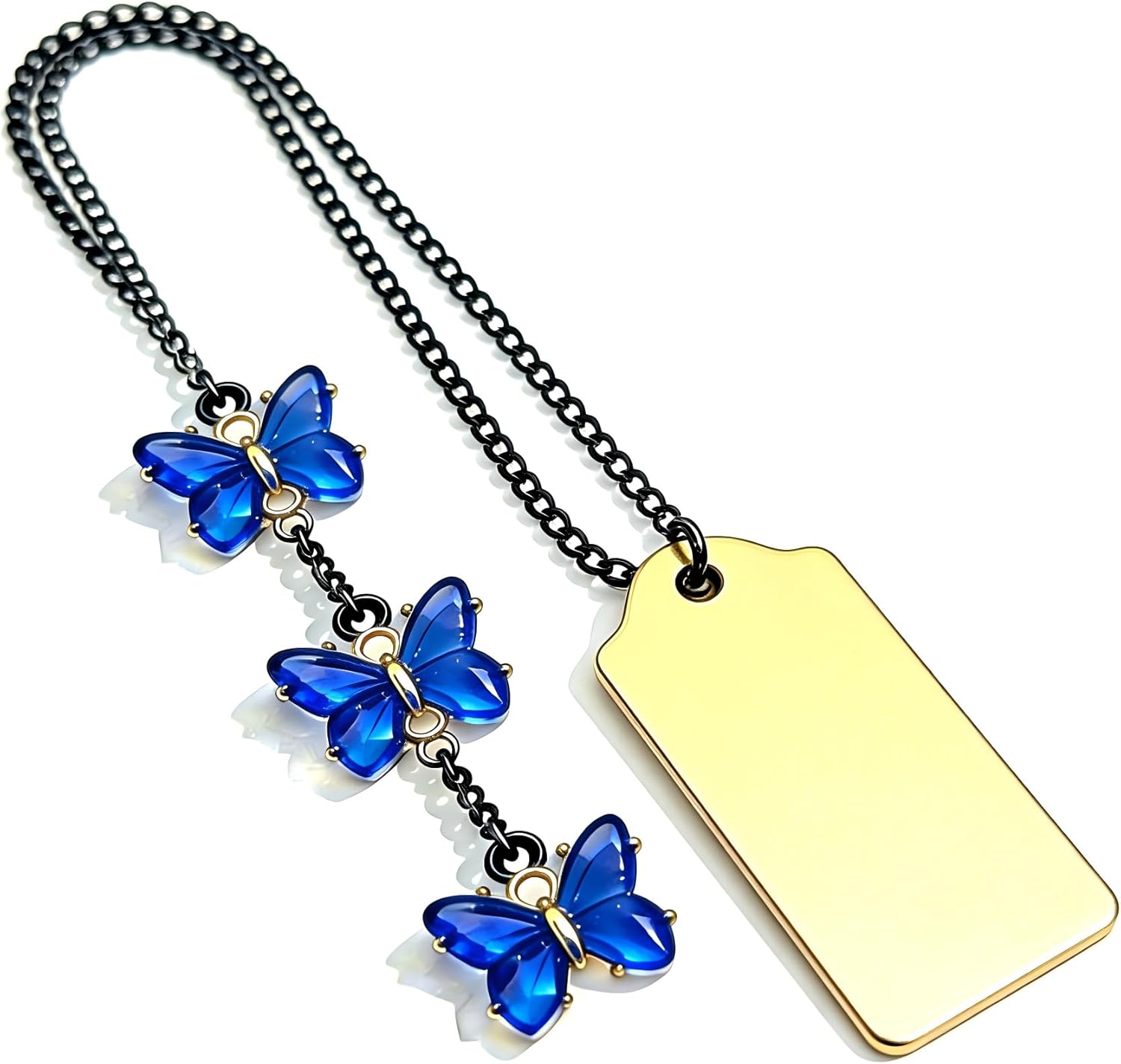 16. Bright Royal Blue Crystal Butterfly with Solid Color Design Acting As A Vivid Luggage Tags and Strong Suitcase Accessory SL990