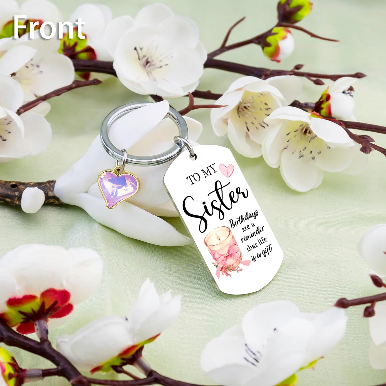 Happy Birthday Gifts for Sister Women Keychain for Sisters Big Sister Gifts from Little Sisters Birthday Keychain for Bestie Friends - Image 4