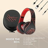 Vista 8 de PowerLocus Bluetooth Over-Ear Headphones, Wireless Stereo Foldable Headphones Wireless and Wired Headsets with Built-in Mic, Micro SD/TF, FM for