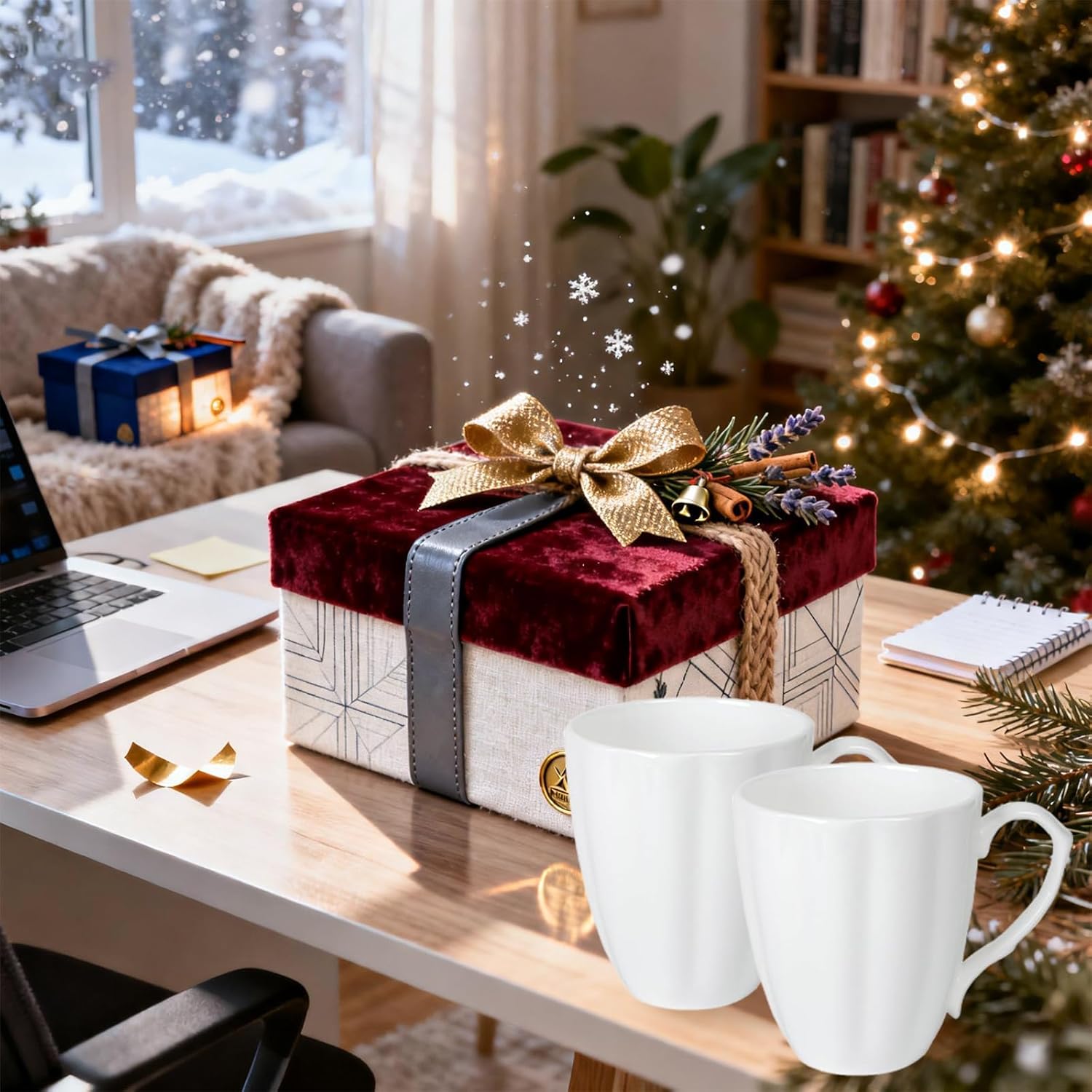 Fine Bone China Coffee Mugs Set of 4(15 oz), Pumpkin Shaped Mugs, Ceramic Tea Cups, DIY Gift, Festival, Oven Microwave Dishwasher Safe - Image 7