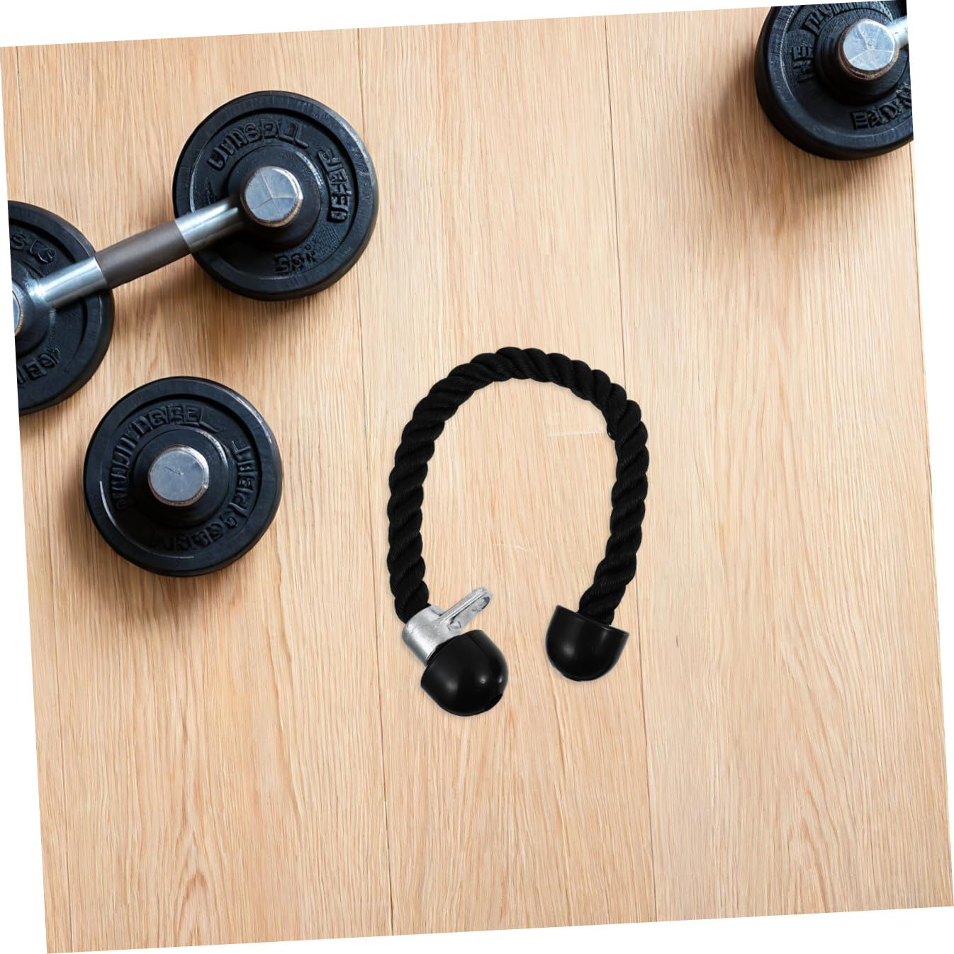 Happyyami Trizepstrainer 1 Satz Edelstahl Eisen Nylon für Kabelzug Fitness