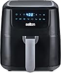 Salton Digital Air Fryer XL, 5 L/5.3 Qt, 8 Pre-Programmed Functions for Oil Free Frying with Temperature Control & Overheat Protection, Black (AF2085)