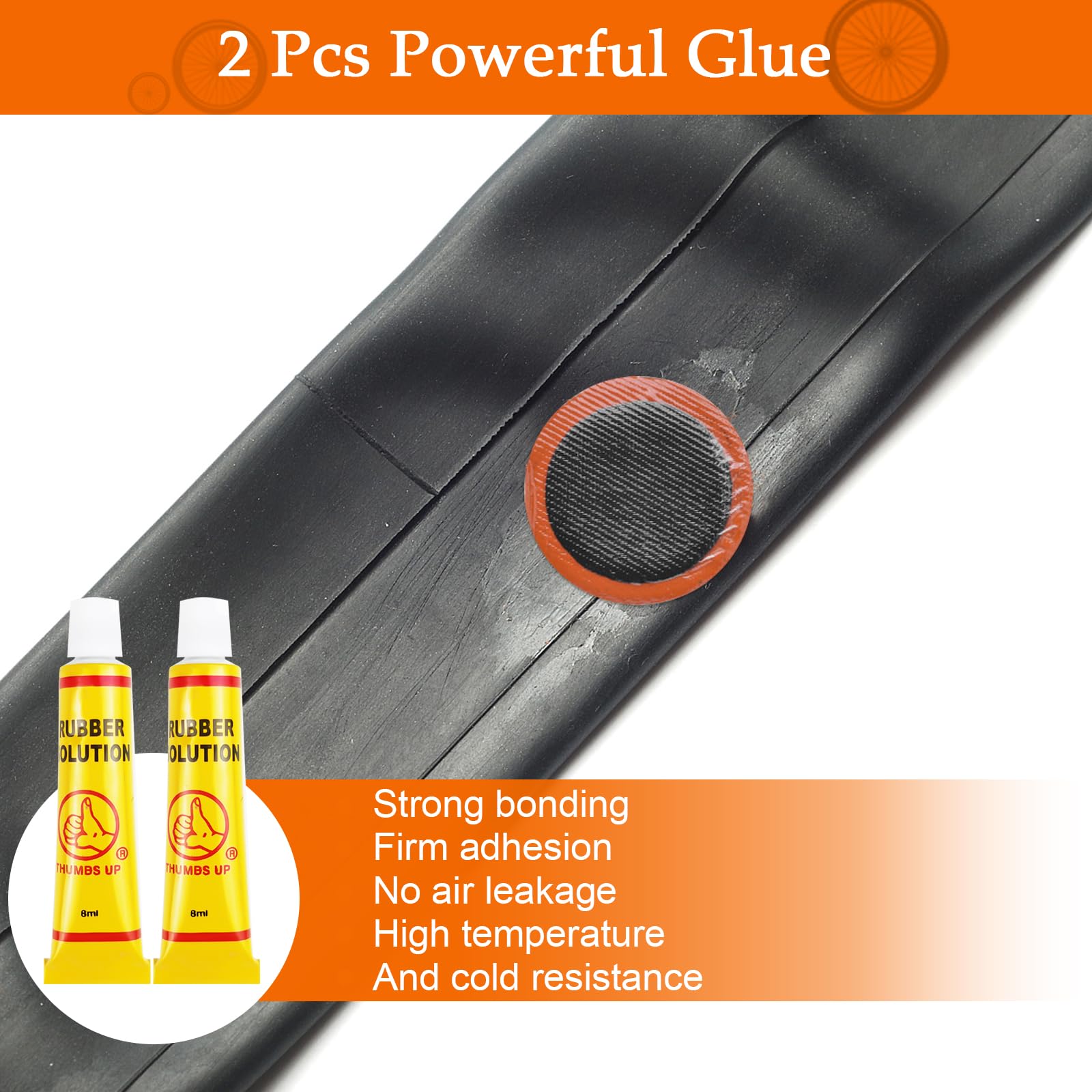 Kit Riparazione Camera Aria Bici 105 Pezzi - Toppe Autoadesive Per Pneumatici Bici, Moto E Veicoli - Portatile Per Emergenze - Foto 3