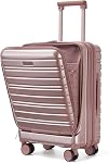 LARVENDER Carry On Luggage 22x14x9 Airline Approved, 20 Inch Expandable PC+ABS Hardside Suitcase Carry On Luggage with Spinner Wheels TSA Lock for Women Men (Lavender)