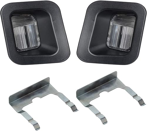 HERCOO Luces de matrícula, lente de lámpara, clips negros, carcasa compatible con Dodge Ram 2003-2018 1500 2500 3500 de repuesto para parachoques