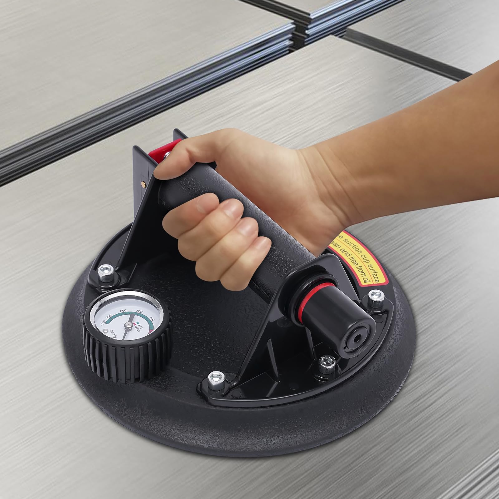 Produktbild von YYDENTOOL Saugheber-Set – 8 Zoll, 150 Kg Tragkraft, Mit Manometer, Für Glas, Fliesen, Laminat, Inkl. Tragebox
