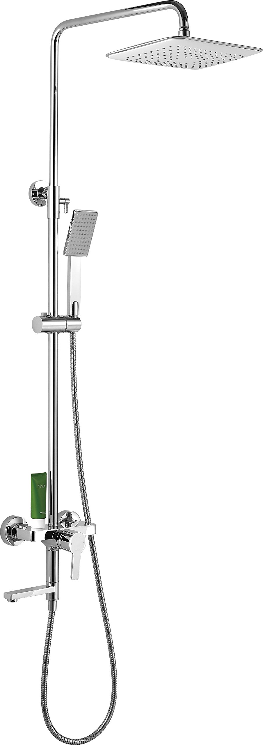 Grifo de la ducha, baño grifo plateado cromo de la ducha del baño de ducha Cabeza de ducha
