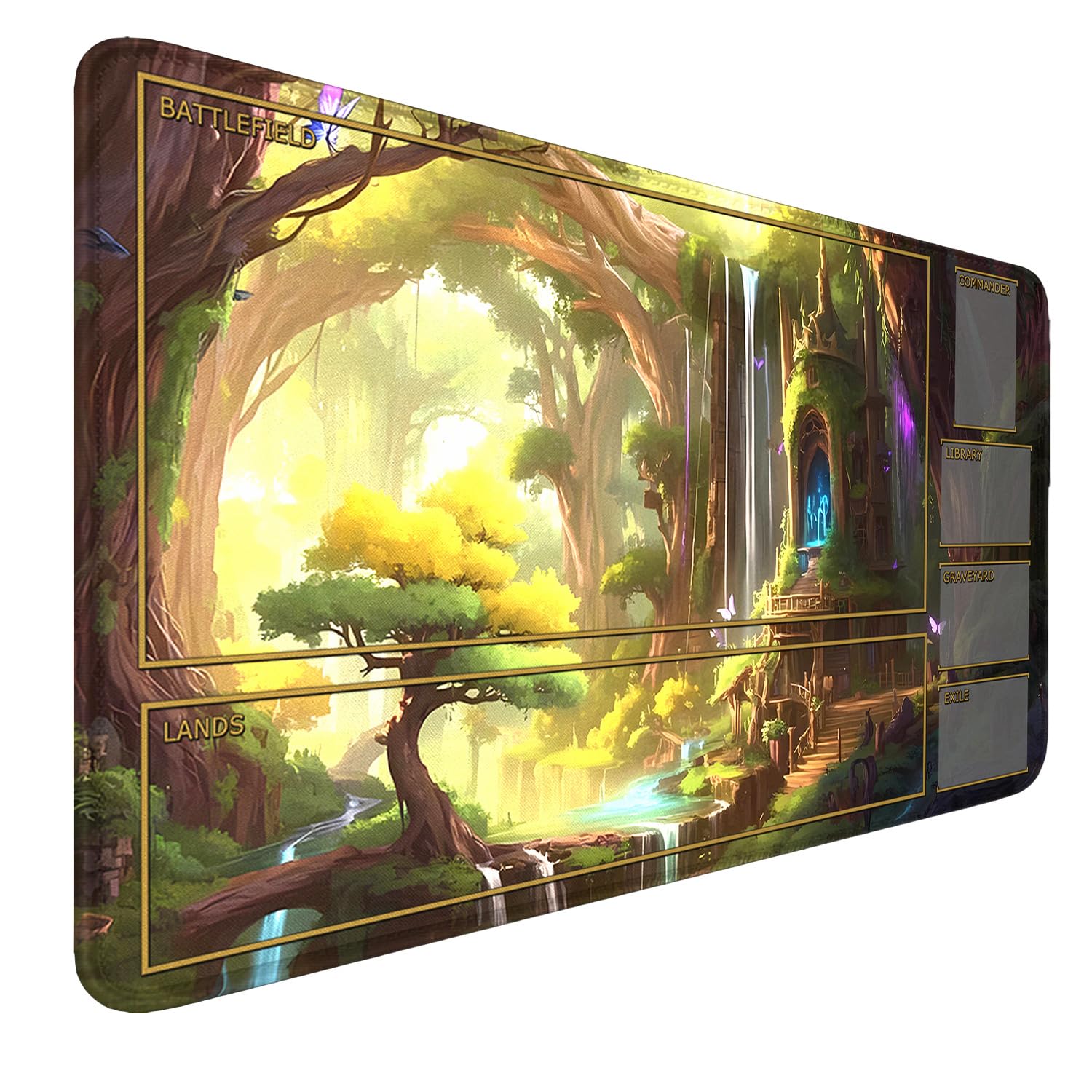 Landscape TCG Tappetino da gioco con zone, tappetino antiscivolo MTG da 2