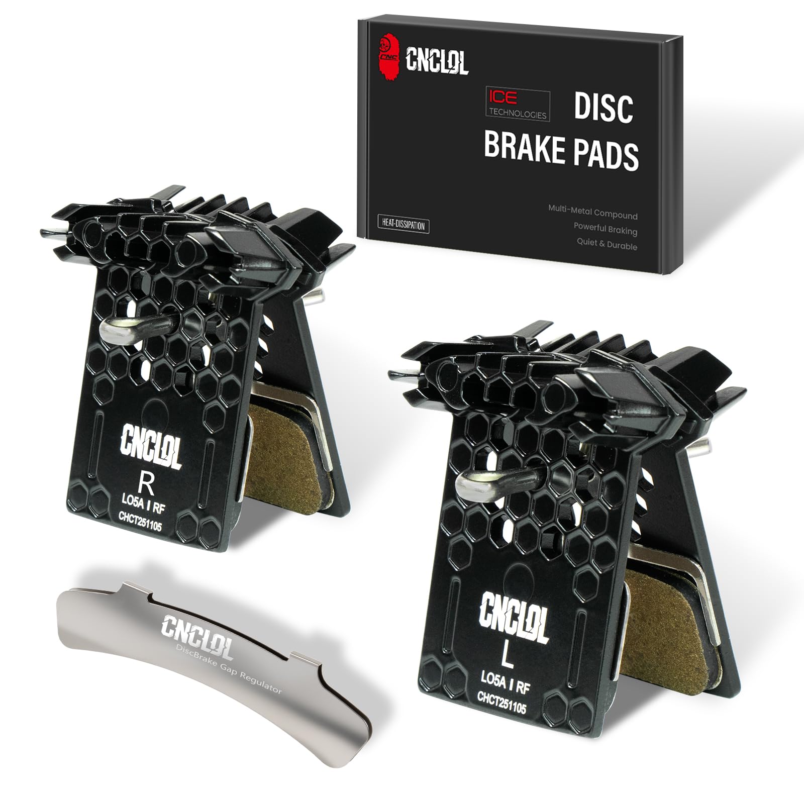 Bike Brake Pads Resin Metal for Shimano L05A L05a-rf Wide Type Flat Mount Calipers with Cooling Fin,30mm Friction Lining 42mm Backplate,Fits Fits XTR, XT, SLX, Deore, Alfine and CUES Series.