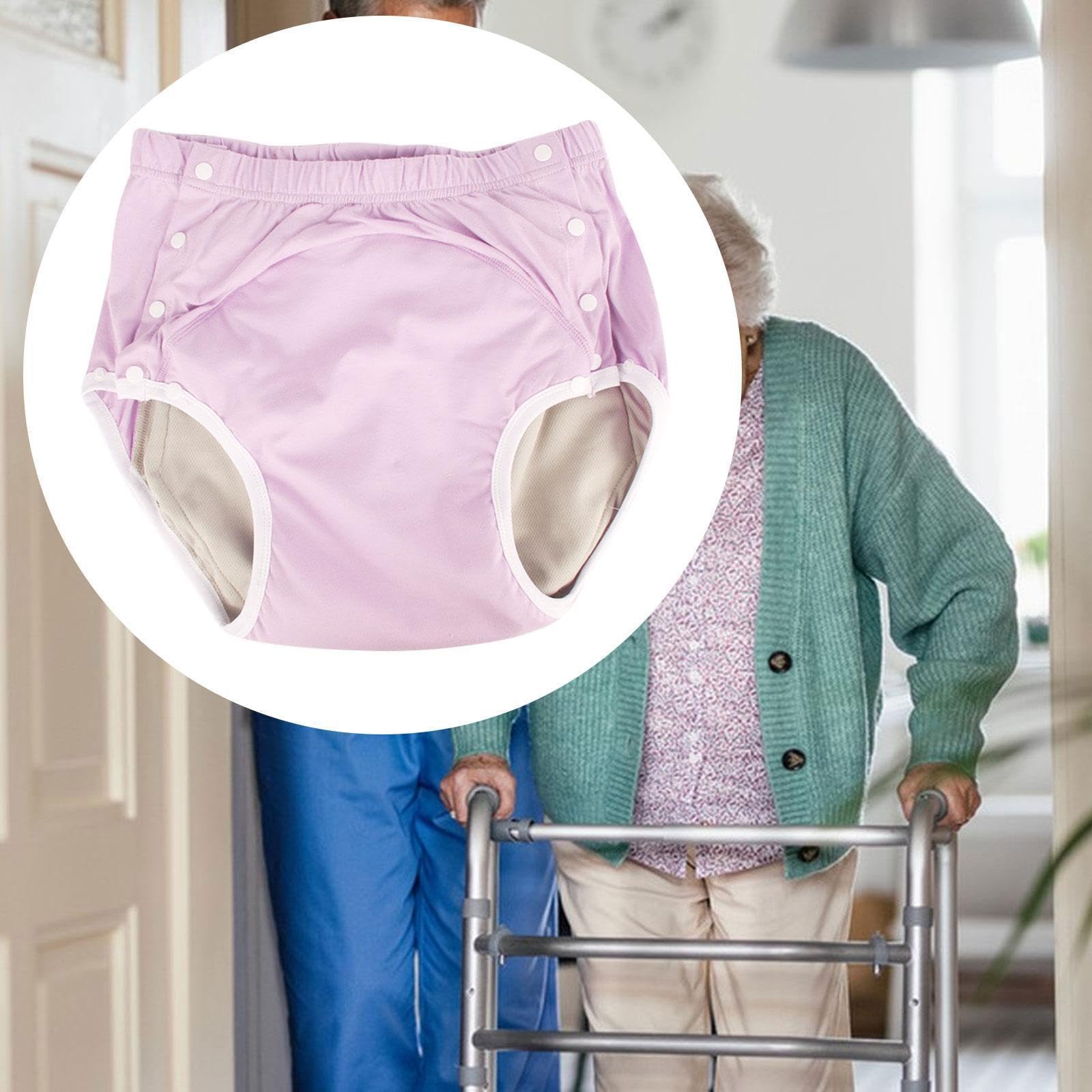 B Baosity Culotte D'Incontinence sous-vêtement Ajustable Slip Lavable sur-culotte Imperméable Facile à Mettre et Retirer Grâce Aux Fermetures Adapté pour La Mo, Rose, 2xl