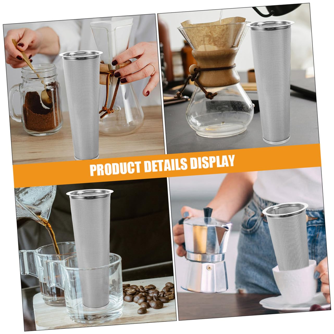 Sewroro 2 Piezas Filtro Reutilizable para Tarro Mason de Boca Ancha Infusor de Malla de Acero Inoxidable Café Frío y Té de Compatible Mayoría de Frascos