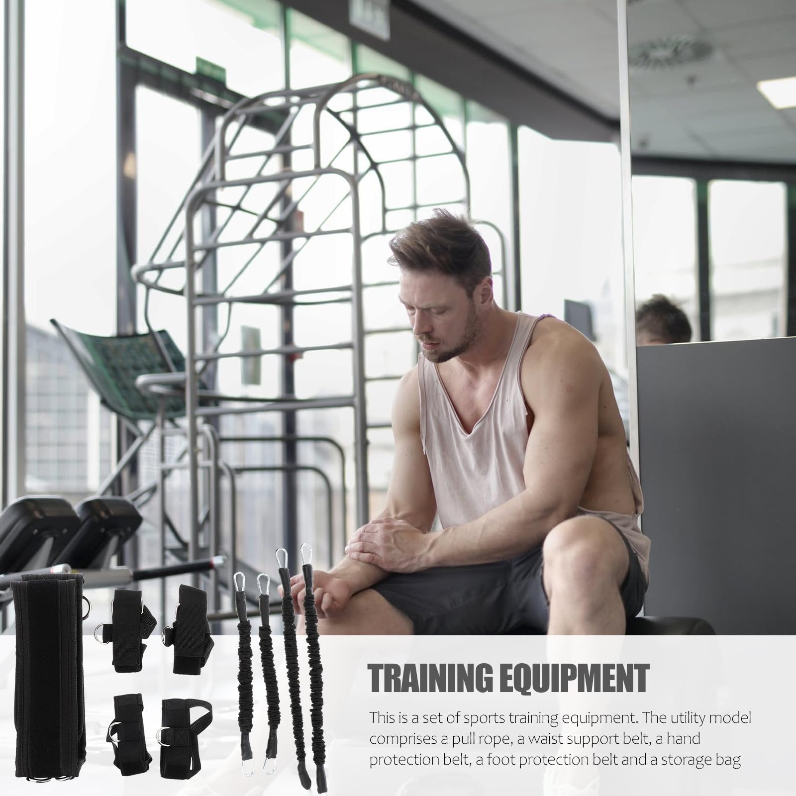 Bandes de Fitness de Résistance Réglables 20 LB, Corde D’entraînement | 1 Set, Forte Élasticité et Haute Résistance, Tissu Oxford et Corde Latex, pour Bras et Jambes, Noir