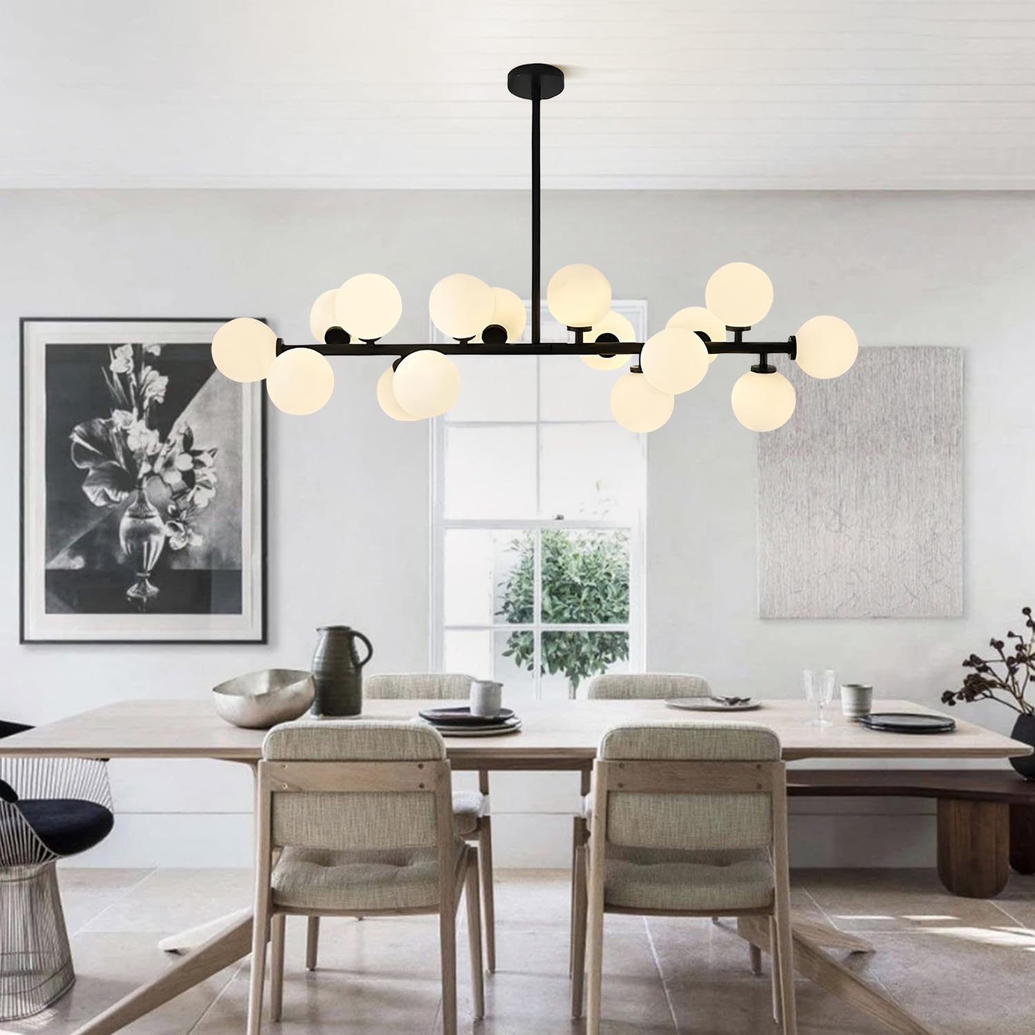 RUIYEY Modern Sputnik Chandeliers Light, 12-Light Gold Gold Dining Room ...