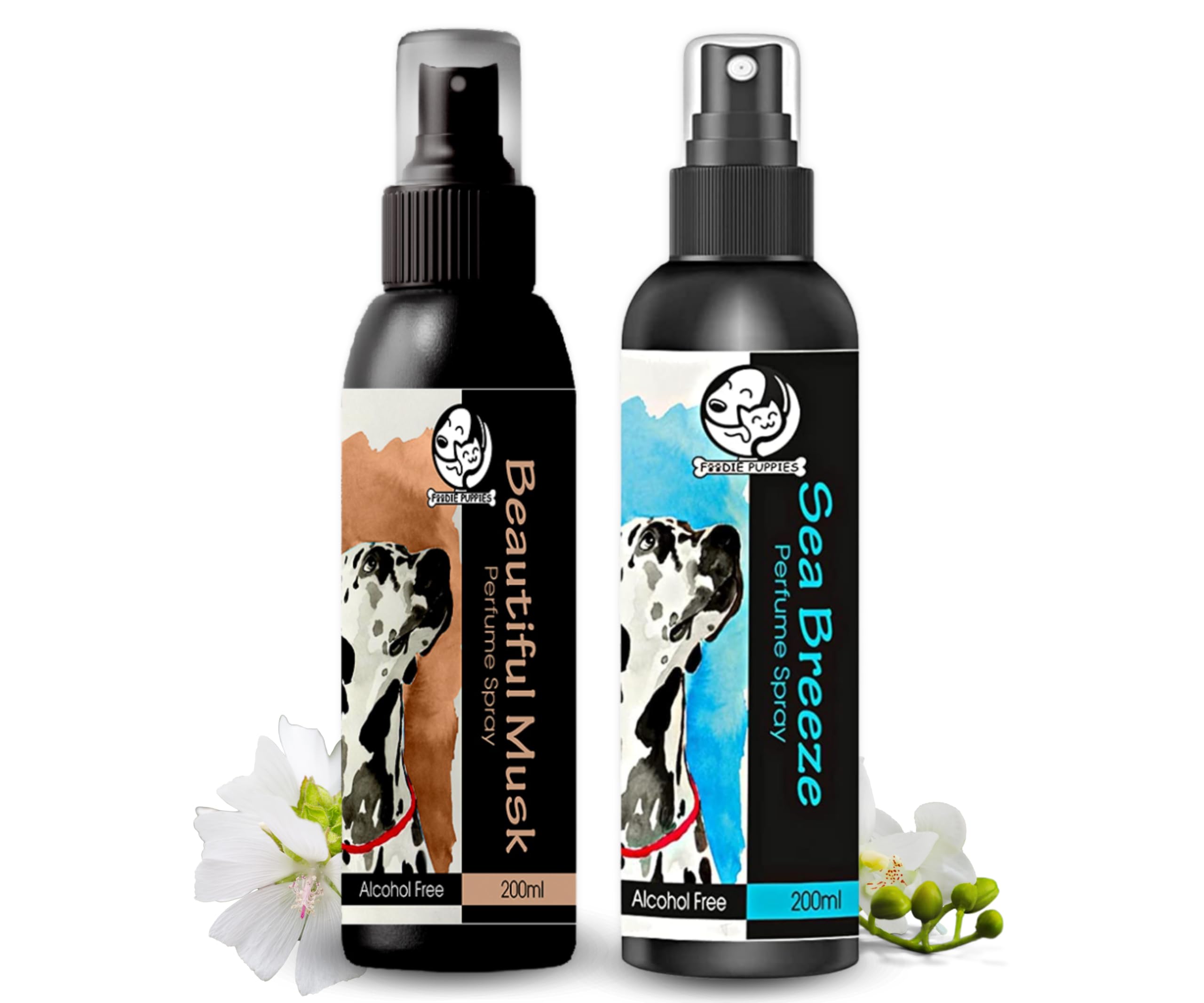 Combo of Dog Perfume Spray - 200 ml | Beautiful Musk + Sea Breeze with Extract of Lavender and Aloe-vera | Daily use, Safe Deodorizer & Coat Smell Perfume
