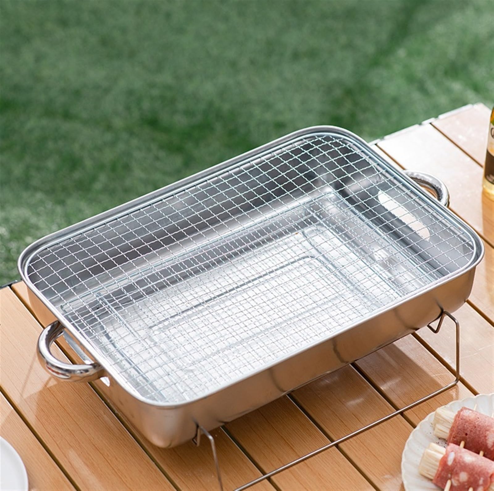 Grill Węglowy Pulpit Z Grillem Węglowym Ze Stali Nierdzewnej Do Pieszych Wędrówek Na Świeżym Powietrzu Grill Kempingowy
