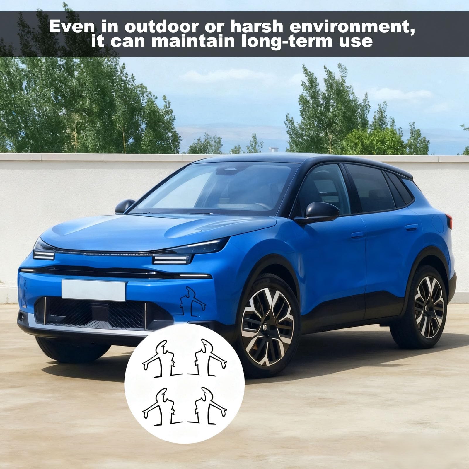 4 Stücke Lustige Autoaufkleber,Autolack-Kratzer-Erinnerungsaufkleber,eflektierende Aufkleber für Autos,Wütender Mann Kratzer Erinnerung Autoaufkleber,Auto Aufkleber Groß Zum Aufkleben Neben Einem - 4