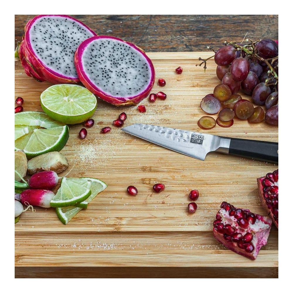 KOTAI | Tabla para cortar de madera bambú natural ultra duradera | presecado y aceitado profundo con aceite mineral de grado alimenticio | Naturalmente antibacteriano y antifúngico