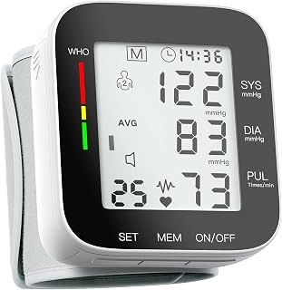 Oklar W1681 Automatic Wrist Blood Pressure Monitor: Large LCD, Dual 99 Memory, Voice Broadcast, Portable BP Cuff