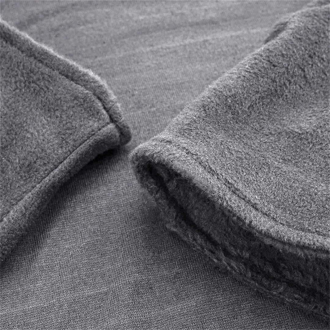 Albornoz acogedor para hombre hasta la rodilla de felpa bata de invierno manga larga cálido alargado chal de felpa bata de baño blanco XL, blanco, XL