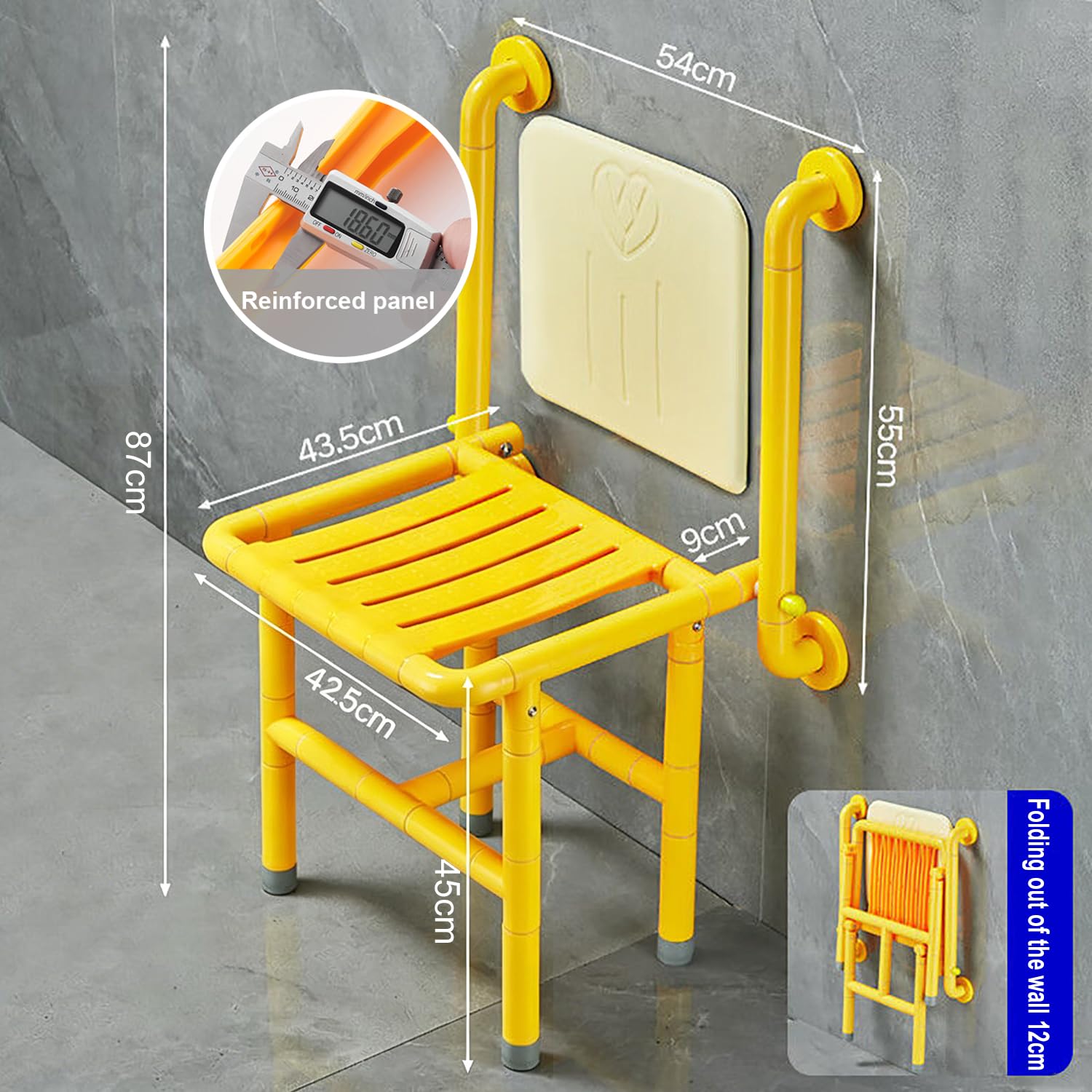 Silla de Ducha Montada en la Pared,para Personas Mayores