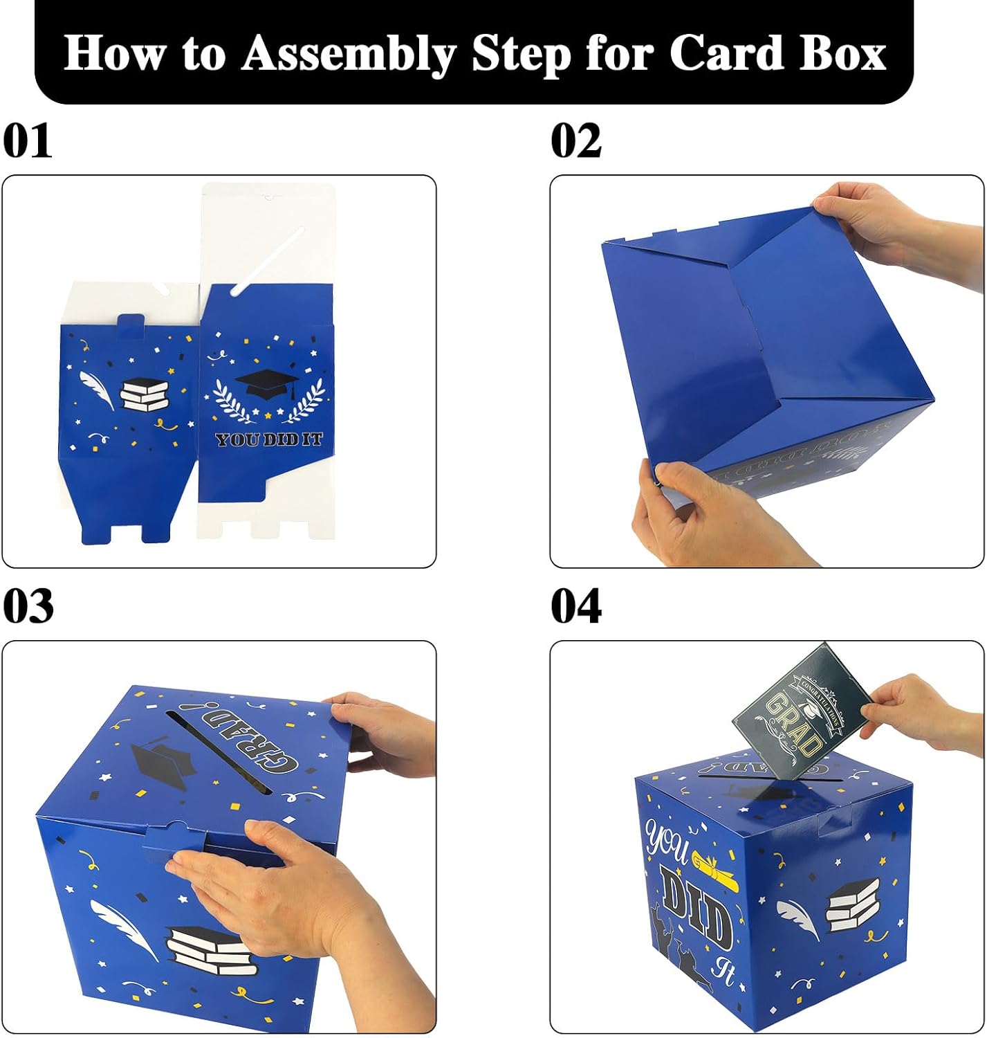 Graduation Card Box, Graduation Party Decorations 2026, Green Graduation Box, Graduation Card Holder, Foldable Cardboard Congrats Grad Card Gift Box for Graduation Party Supplies Party Favors image 5