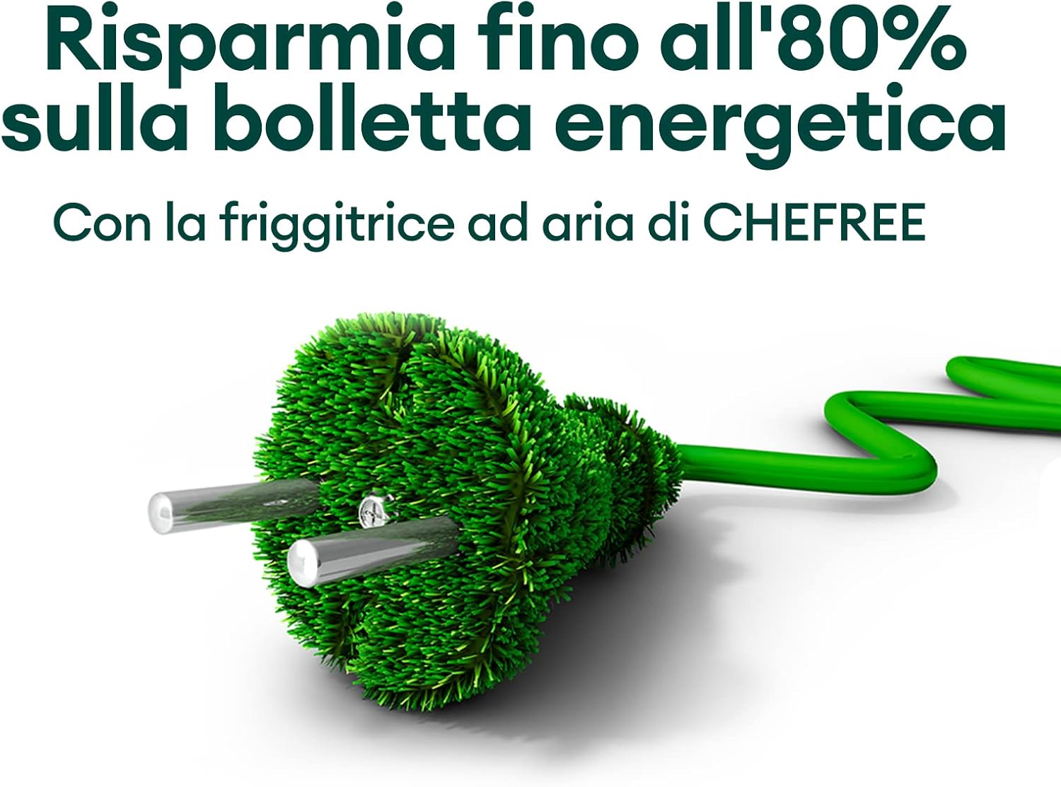 CHEFREE AFW01 Friggitrice ad Aria Compatta con Finestra ViewCook, 1500W, 5L, 6 Programmi, Friggitrice ad Aria Senza Olio, 90% meno olio e 80% Risparmio Energetico, Con Porta Tostapane Incluso