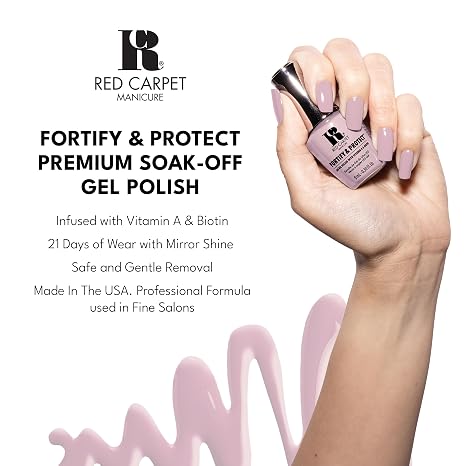 Red Carpet Manicure Fortify & Protect Kit Essentials for UV/LED Gel Application. Vitamin A & Biotin Infused, Long-Lasting, Chip-Resistant Manicure