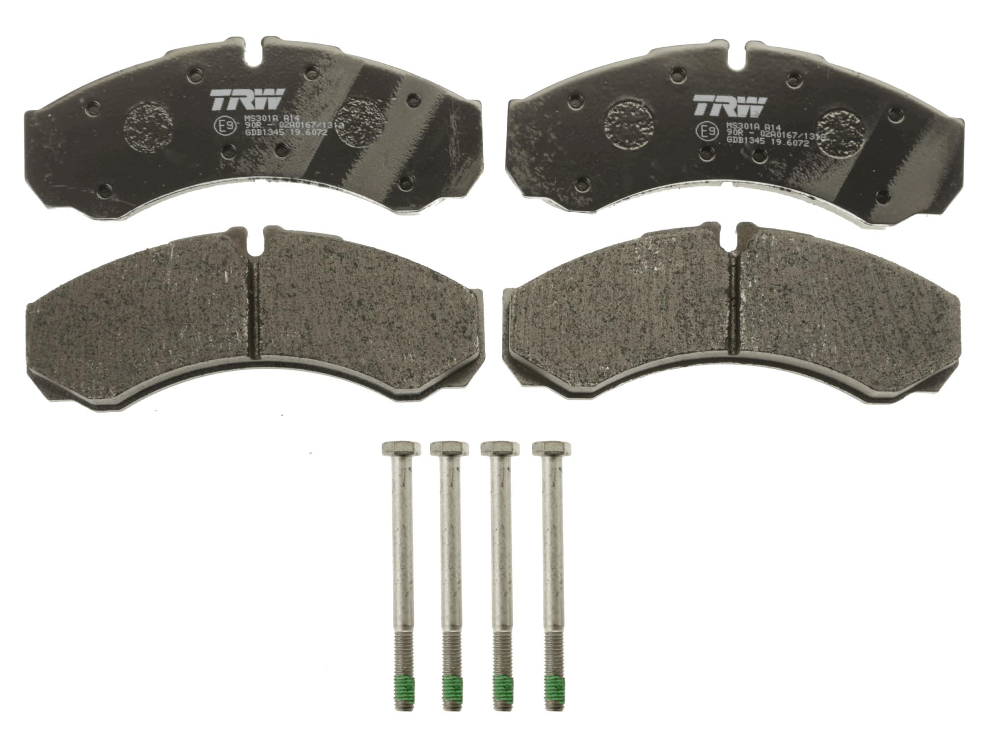 TRW GDB1345 Brake Pad Set of 4 for Iveco Daily VI Plataform/Chassis 2014 - Rear Axle and other vehicles