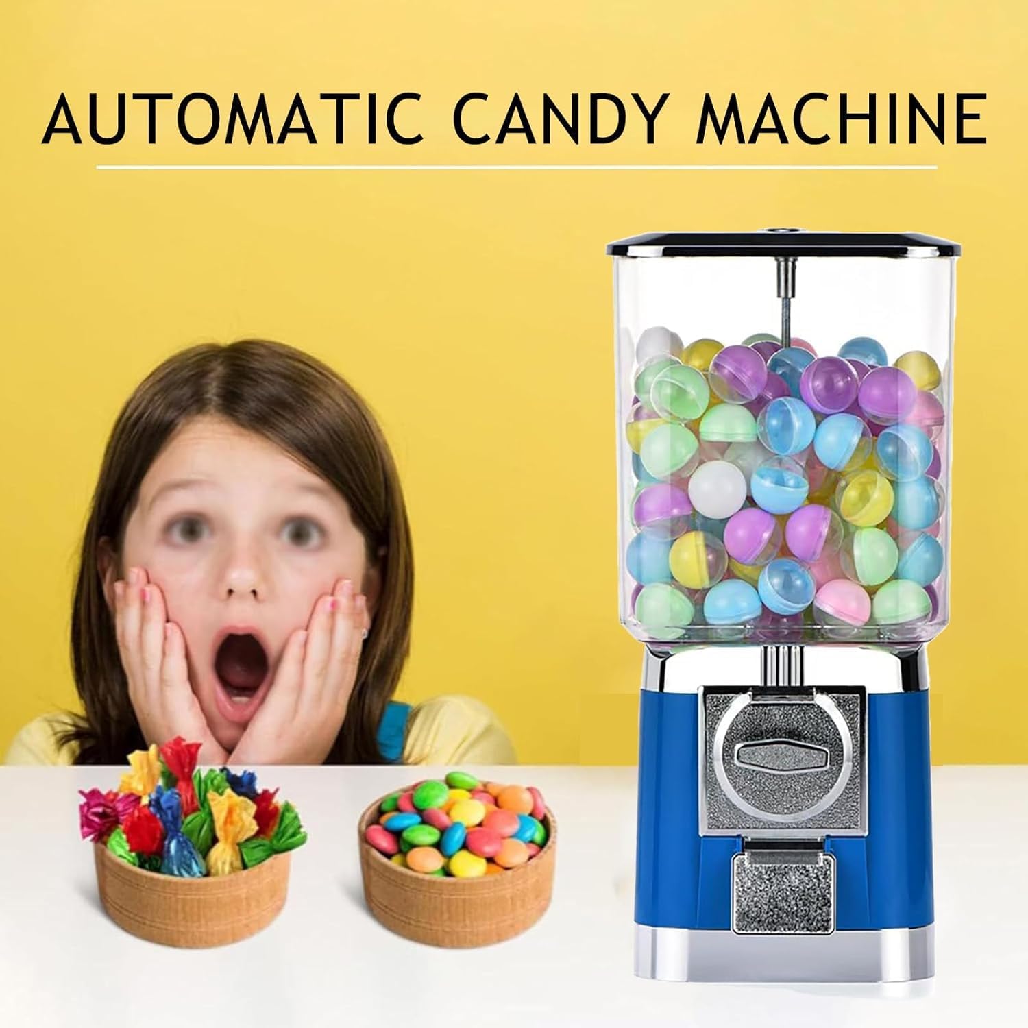 Candy Gumball -Maschine, Kapselnautomaten mit 200 Eierschalen, Ausgangsbereich 25 mm ~ 35 mm, Kapseln Bouncy Ball -Spender für Spielgeschäfte purple2
