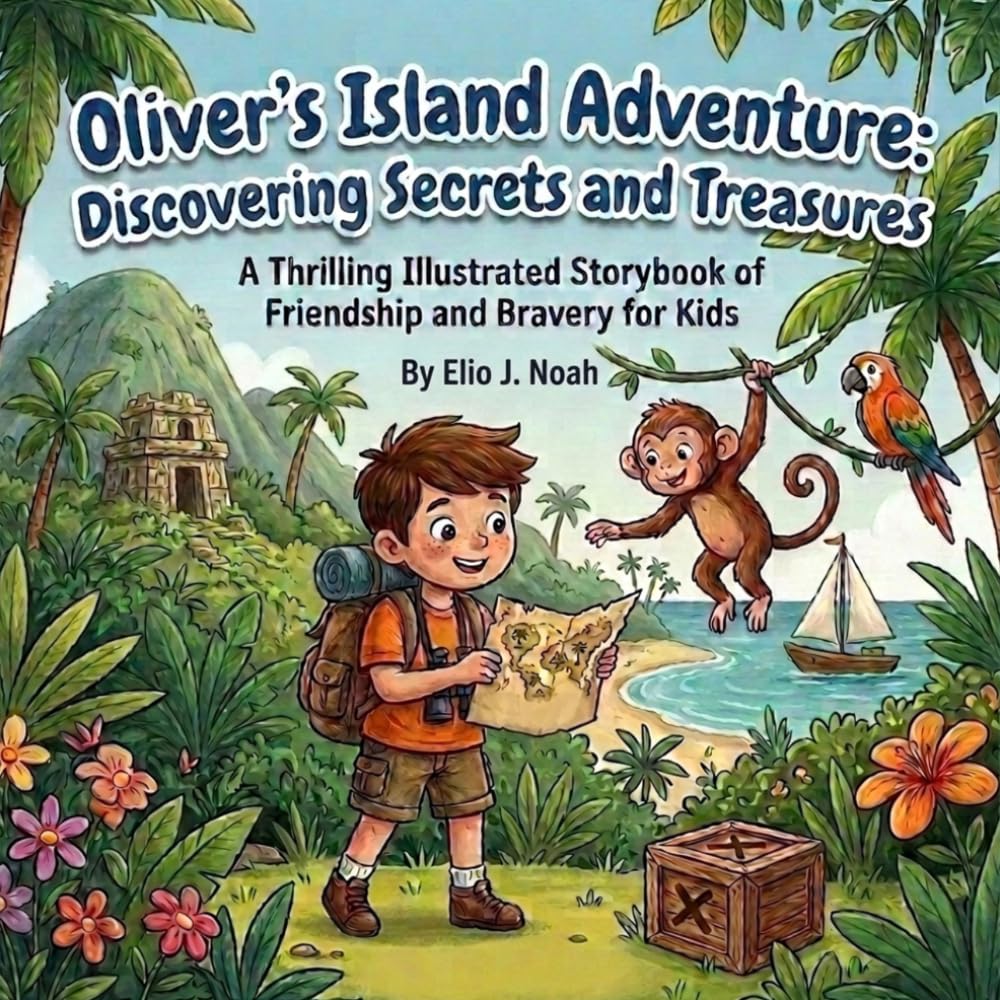Oliver's Island Adventure: Discovering Secrets and Treasures: A Thrilling Illustrated Storybook of Friendship and Bravery for Kids