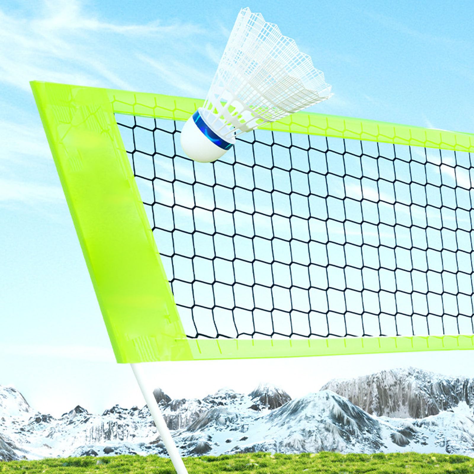 Asixxsix Set Rete da Badminton Portatile, Altezza Regolabile