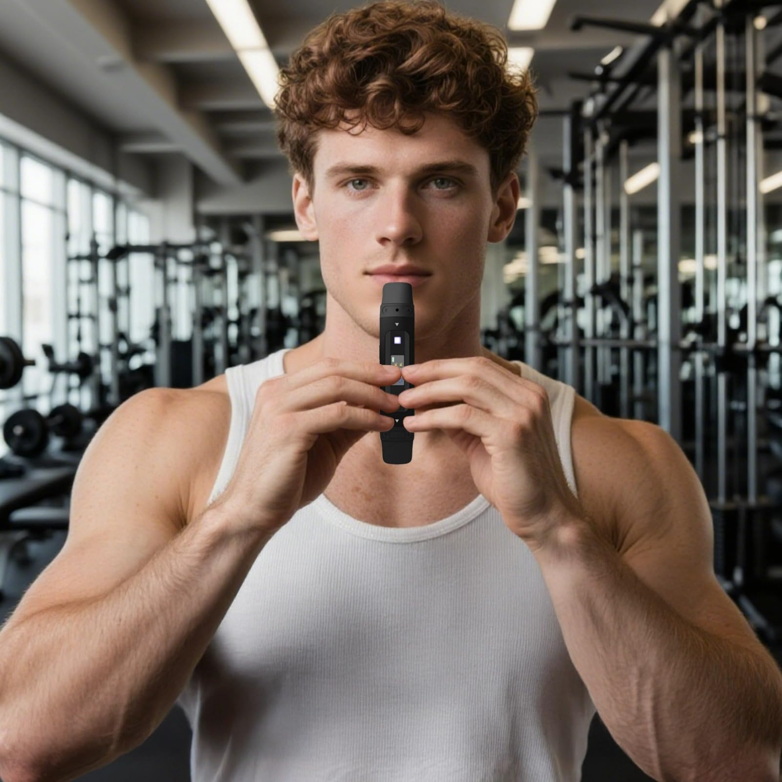 Urządzenie do ćwiczeń płuc, przenośny trener oddechowy, wyświetlacz LED, regulowany opór, dla biegaczy, sportowców i entuzjastów fitnessu