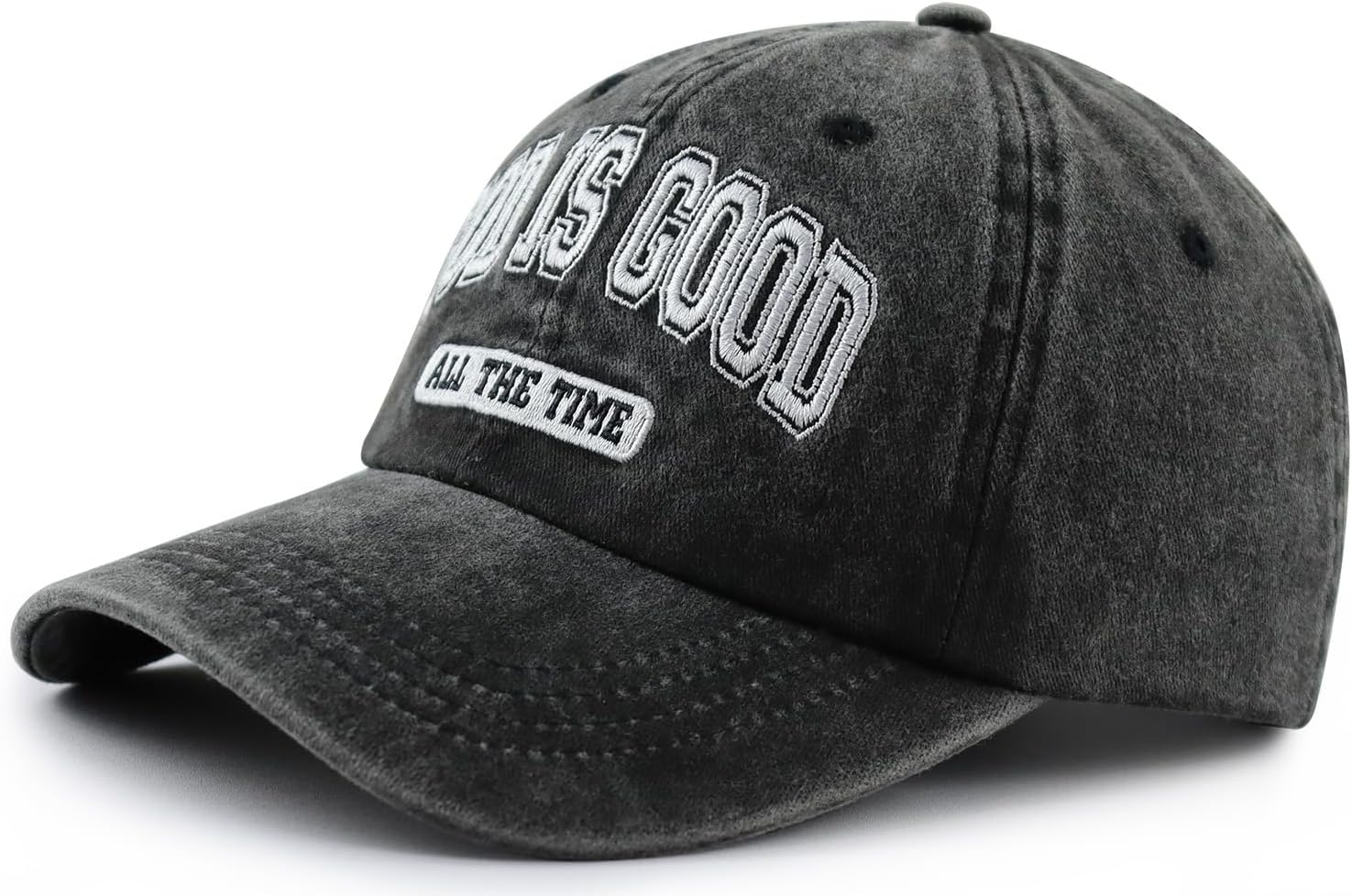 God is Good All The Time Hat for Men Women, Funny Adjustable Cotton Embroidered Jesus Christian Faith Baseball Cap - Image 2