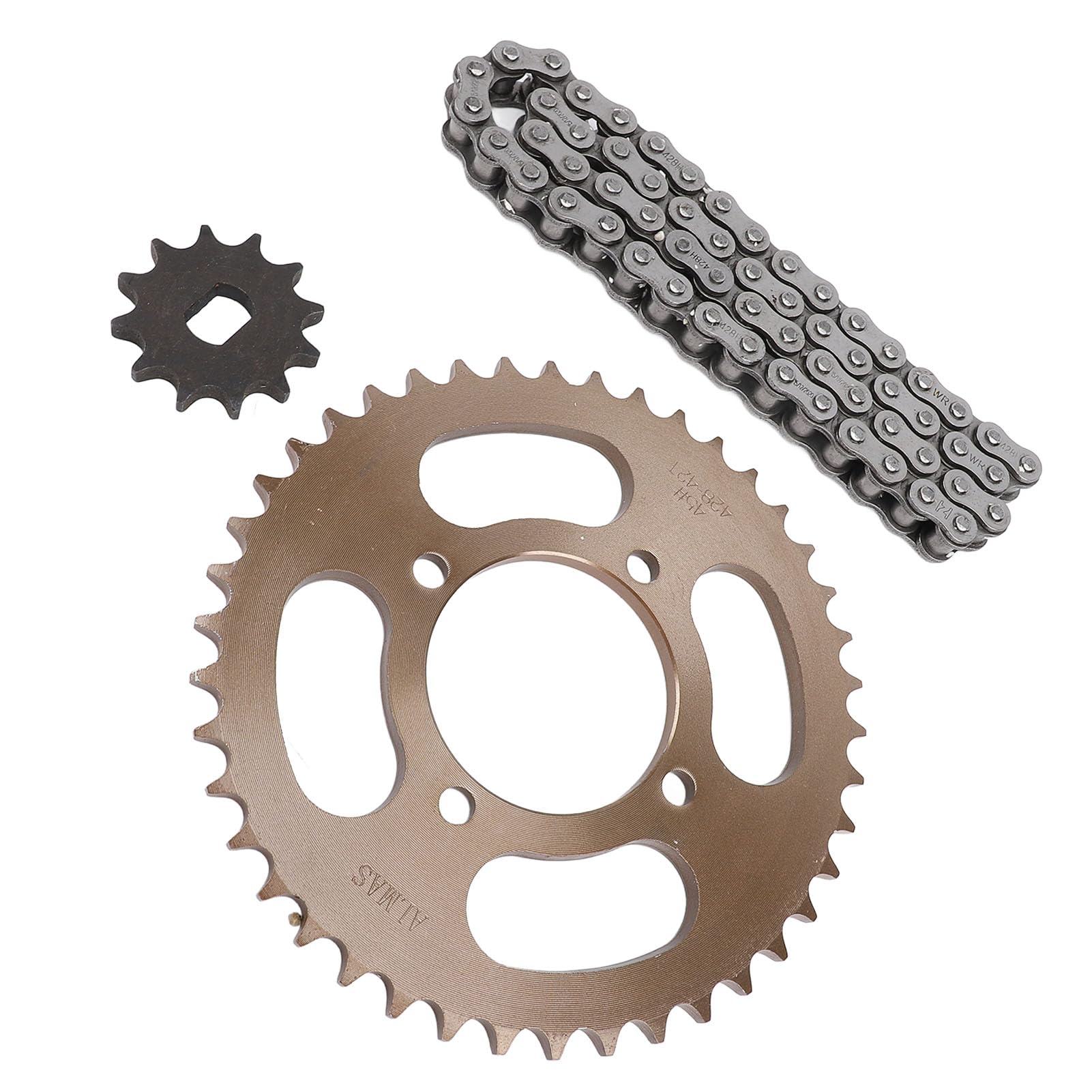 Kit chaîne et pignon 428 (60 maillons) : chaîne 12x17 mm, pignon Avant 12 Dents et pignon arrière 76 mm 42 Dents, Remplacement pour Moto