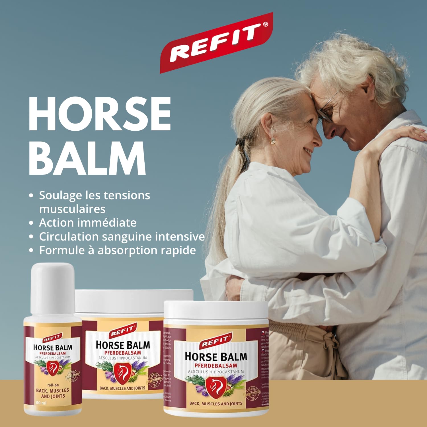 Refit Horse Balm XXL 500 ml | Gel Anti-Douleur Extra, combinaison équilibrée de tourbe et d'herbes, châtaigne, pour le dos, les muscles, pour la circulation sanguine et la régénération