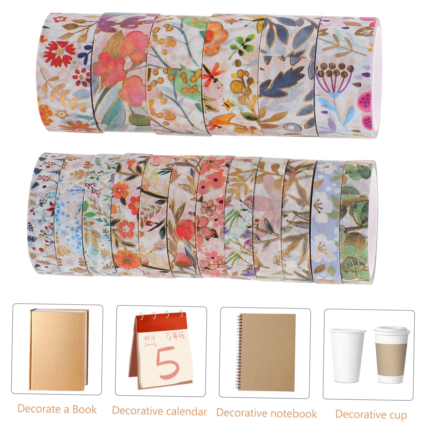 54rollen Washi Tape Mit Bunten Blumenmustern Dekoratives Klebeband Für -handwerke Scrapbooking Notizbuchgestaltung Und Kreative Projekte