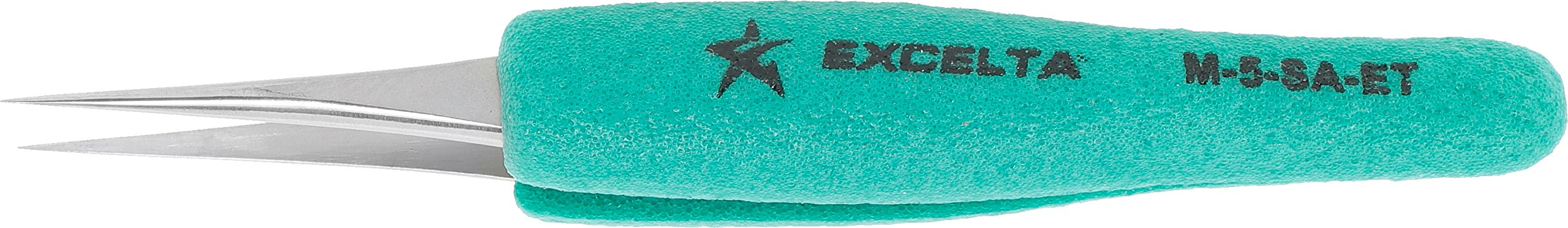 Ergo-Tweeze (ERGPL) - M-5-SA-ET - Tweezers - Ultra Fine Point - Miniature - Straight Tapered - Three Star - Anti-Mag. SS - Ergonomic, 0.75" Height, 1" Wide, 3.75" Length