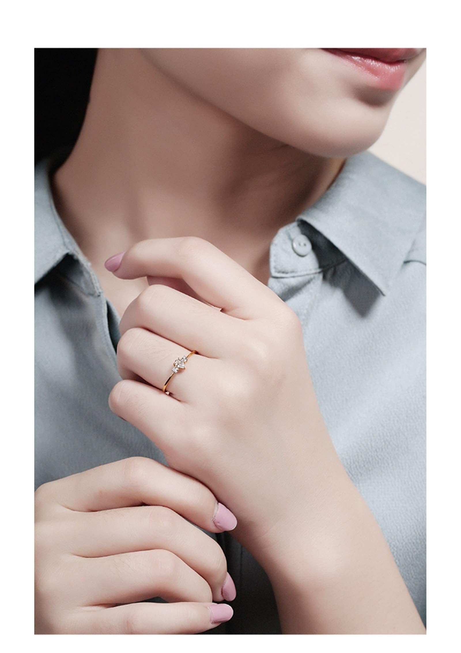 Wycian Anillo Promesa Mujer Anillos Mujer San Valentin Oro Amarillo Elegante Y Fino con Esmeralda en Forma de Lágrima Y Diamante Talla 15 Sólido No Chapado Popular para Esposa Boda Joyas