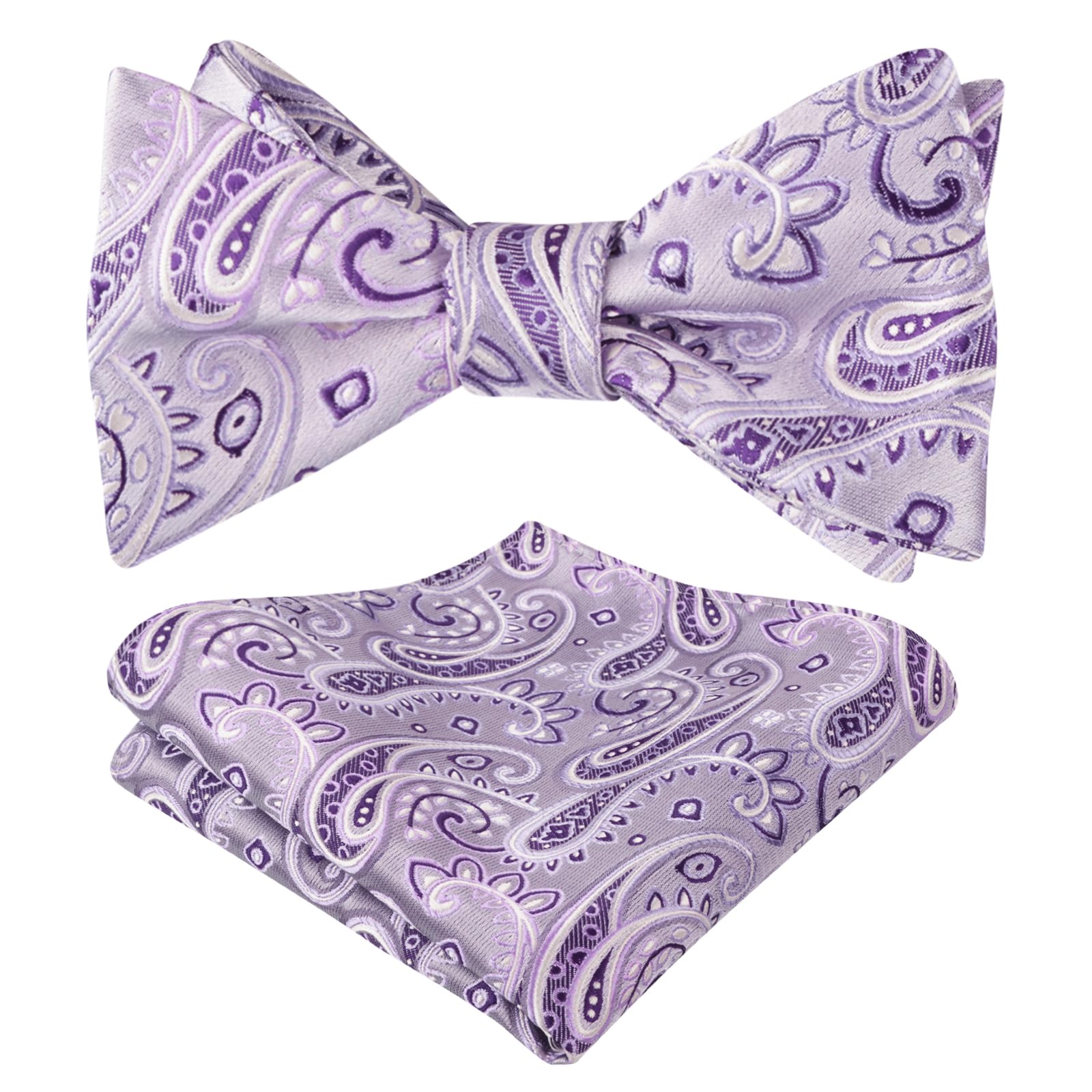 Alizeal Juego de pajarita para hombre, diseño de cachemira, jacquard, para negocios, boda, fiesta, con pañuelo