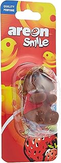 AREON SMILE SCENTED TOY Quality Perfumes, Car Fragrance, Fancy Air Freshener, Character, TOY, Strawberry-1 (ASB04) Pack of 1