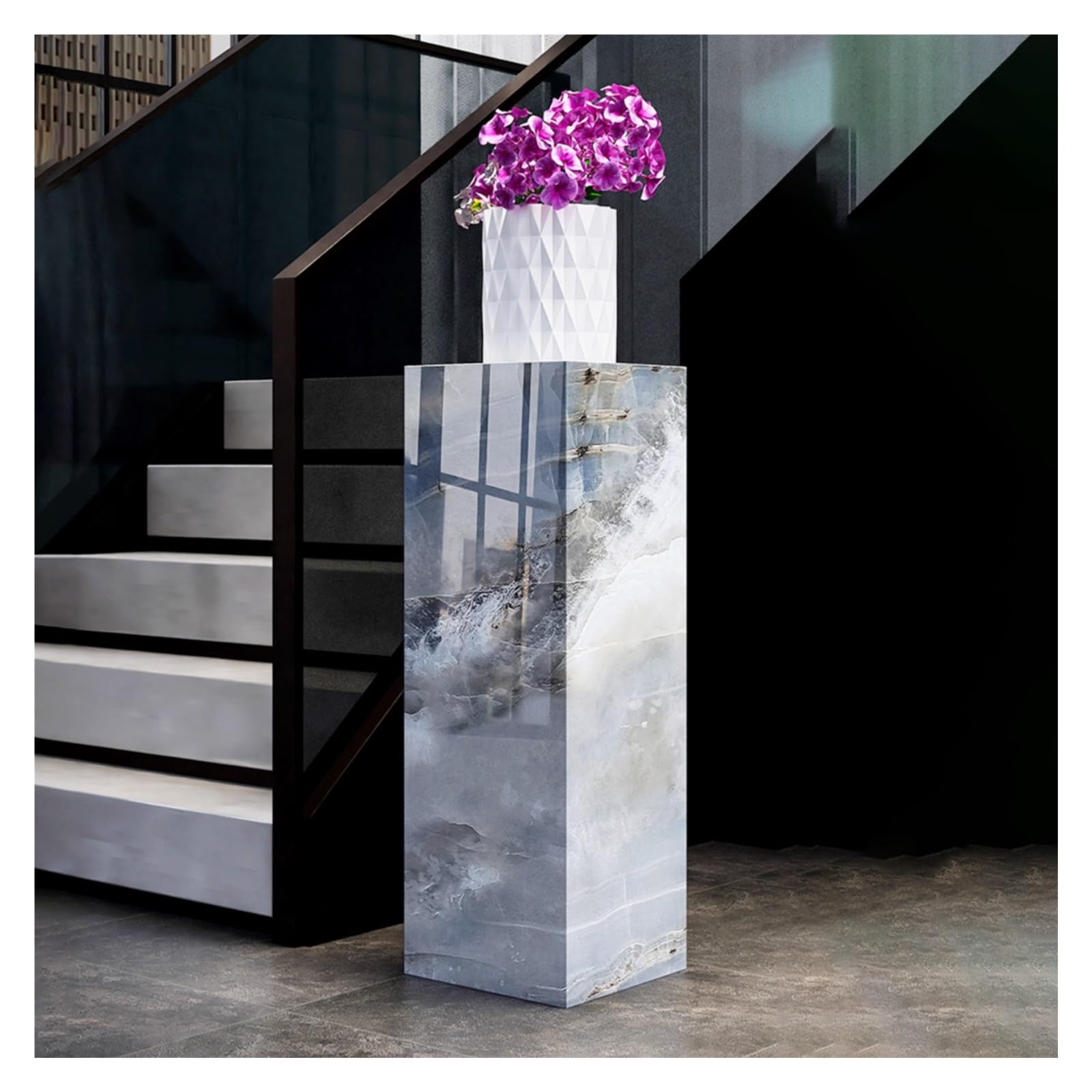 Genérico Metalowy stojak na cokół 30 x 30 x 20 cm do eksponatów odzieży i rzeźby artystycznej, trwała kolumna wystawowa do prezentacji w sklepach.