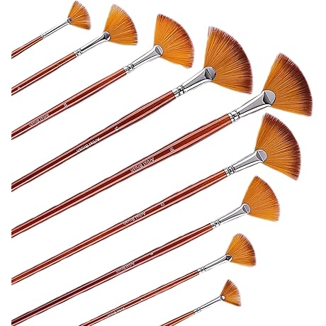 Professional Acrylic Paint Brush Fan Set for Acrylic Art