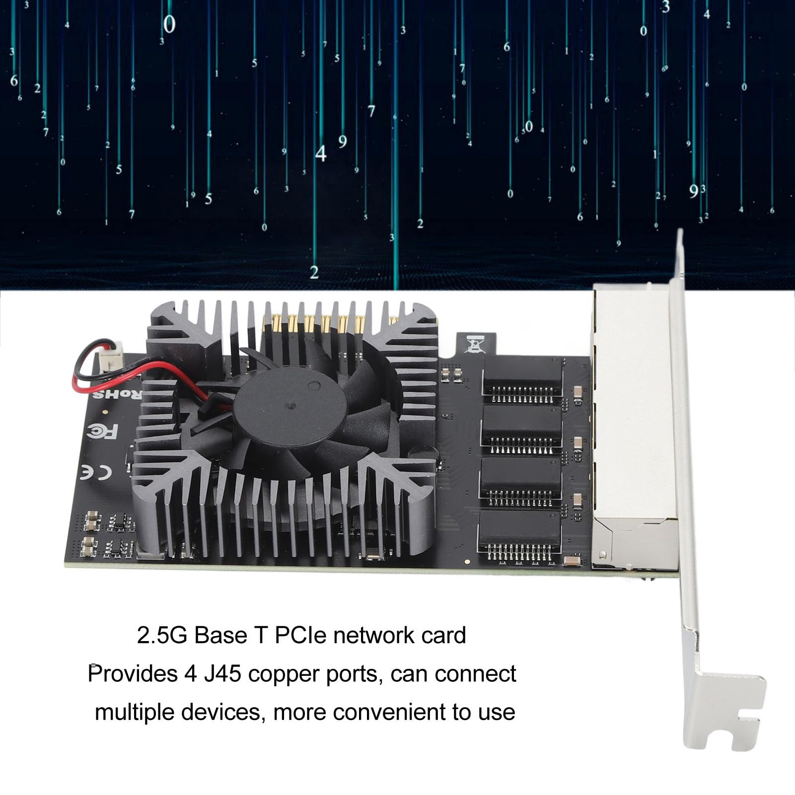 Carte Réseau D'Ethernet de la Carte Réseau T PCIe de Réseau de 2.5Gbps PCIe pour Linux pour Windows Carte Réseau du Gigabit 2.5G, 4 Carte Réseau D'Ethernet du Gigabit PCIe de Port