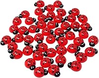 Vista 1 de Honbay 50 cuentas de resina de mariquitas con parte trasera plana, lindos dijes de limo de animales, cabujones de resina para accesorios